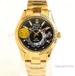 Swiss Grade Rolex Sky-Dweller DiW Gold Replica Watch N9 Factory 904L Yellow Gold